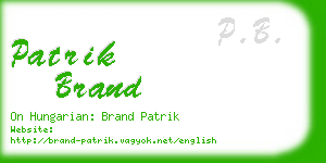 patrik brand business card